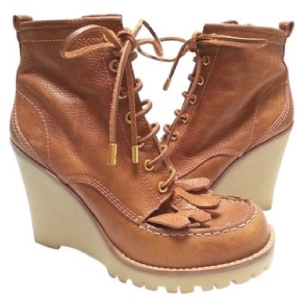 Tory Burch Howard wedge workboot Size 9